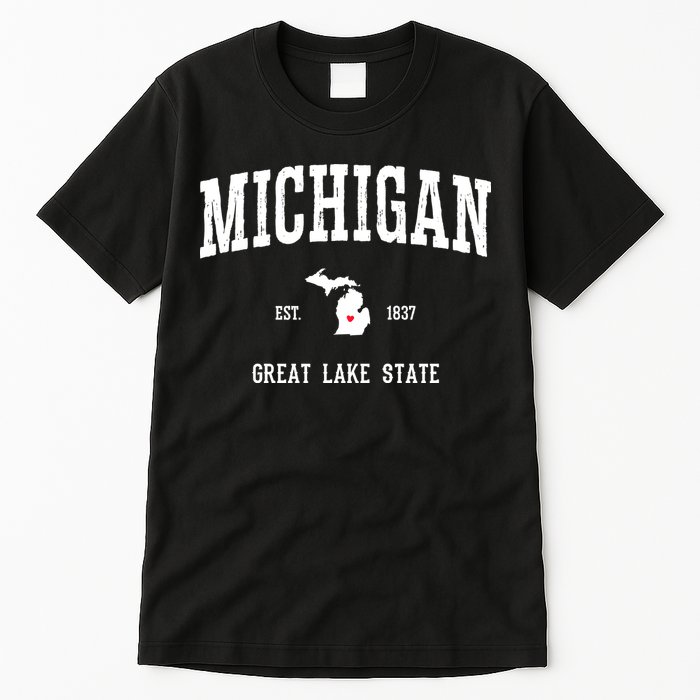 Love Michigan Great Lake State MI Est 1837 Home Tall T-Shirt