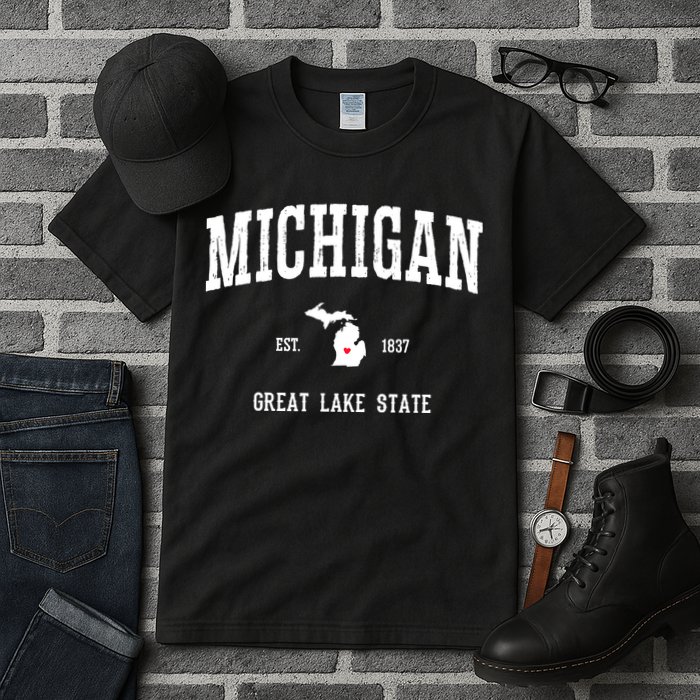 Love Michigan Great Lake State MI Est 1837 Home Tall T-Shirt