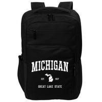 Love Michigan Great Lake State MI Est 1837 Home Impact Tech Backpack