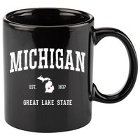 Love Michigan Great Lake State MI Est 1837 Home 11oz C Handle Ceramic Mug