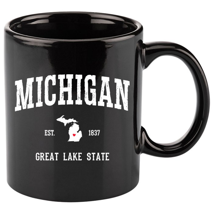 Love Michigan Great Lake State MI Est 1837 Home 11oz C Handle Ceramic Mug