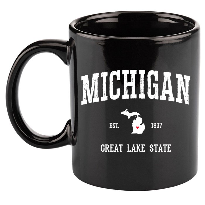 Love Michigan Great Lake State MI Est 1837 Home 11oz C Handle Ceramic Mug