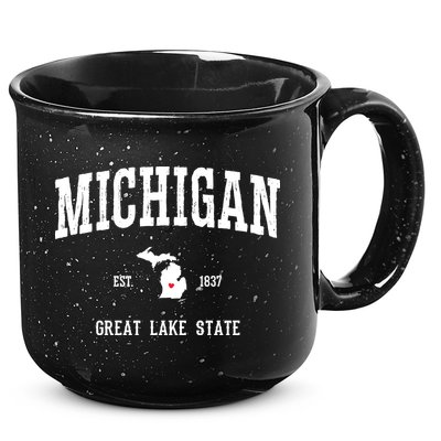 Love Michigan Great Lake State MI Est 1837 Home 15oz Campfire Ceramic Mug
