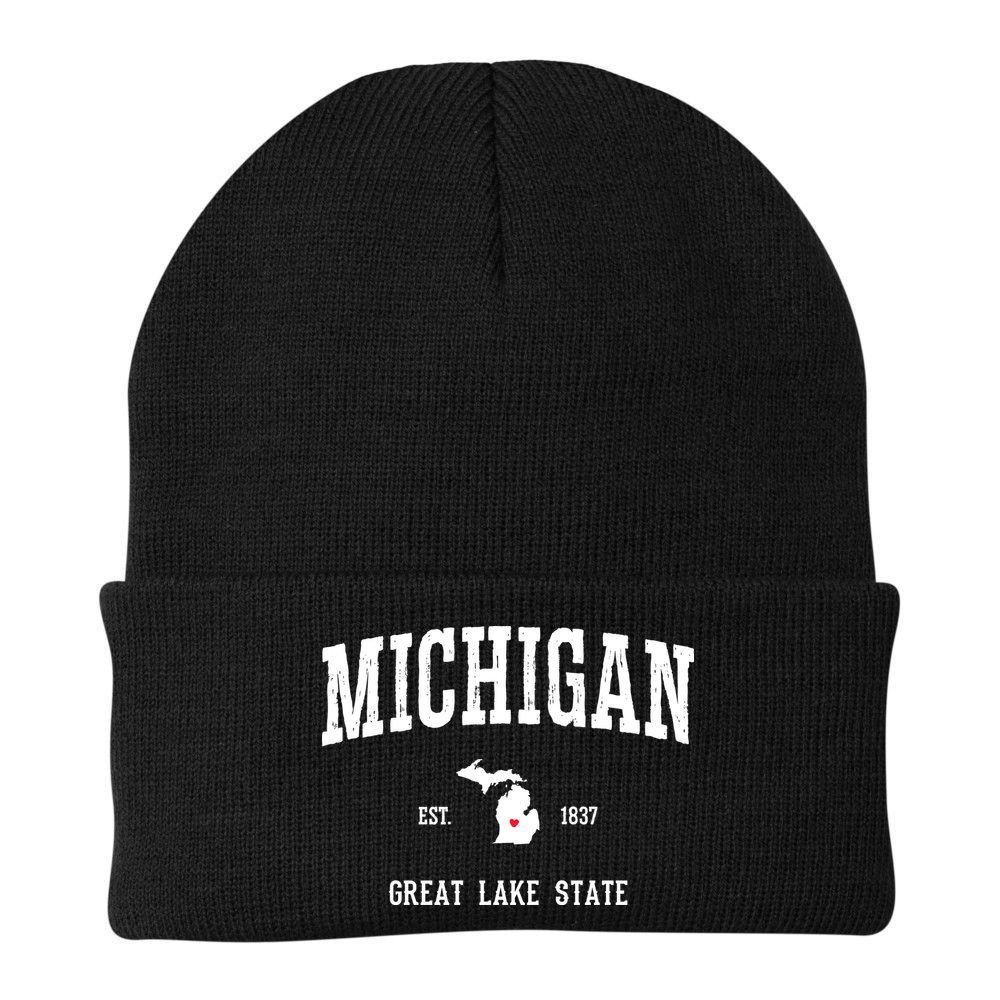 Love Michigan Great Lake State MI Est 1837 Home Beanie