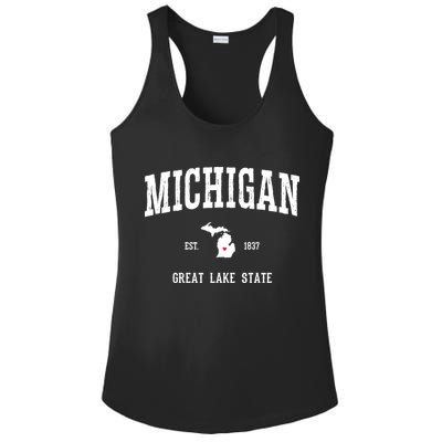 Love Michigan Great Lake State MI Est 1837 Home Ladies PosiCharge Competitor Racerback Tank