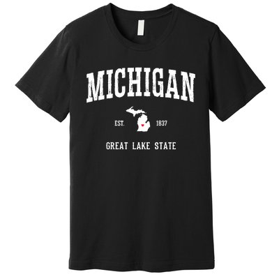 Love Michigan Great Lake State MI Est 1837 Home Premium T-Shirt