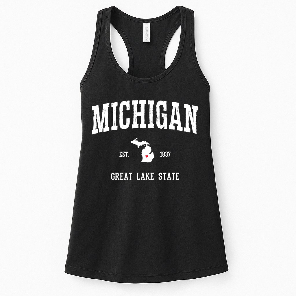 Love Michigan Great Lake State MI Est 1837 Home Womens Tank Top