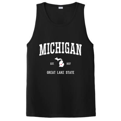 Love Michigan Great Lake State MI Est 1837 Home PosiCharge Competitor Tank