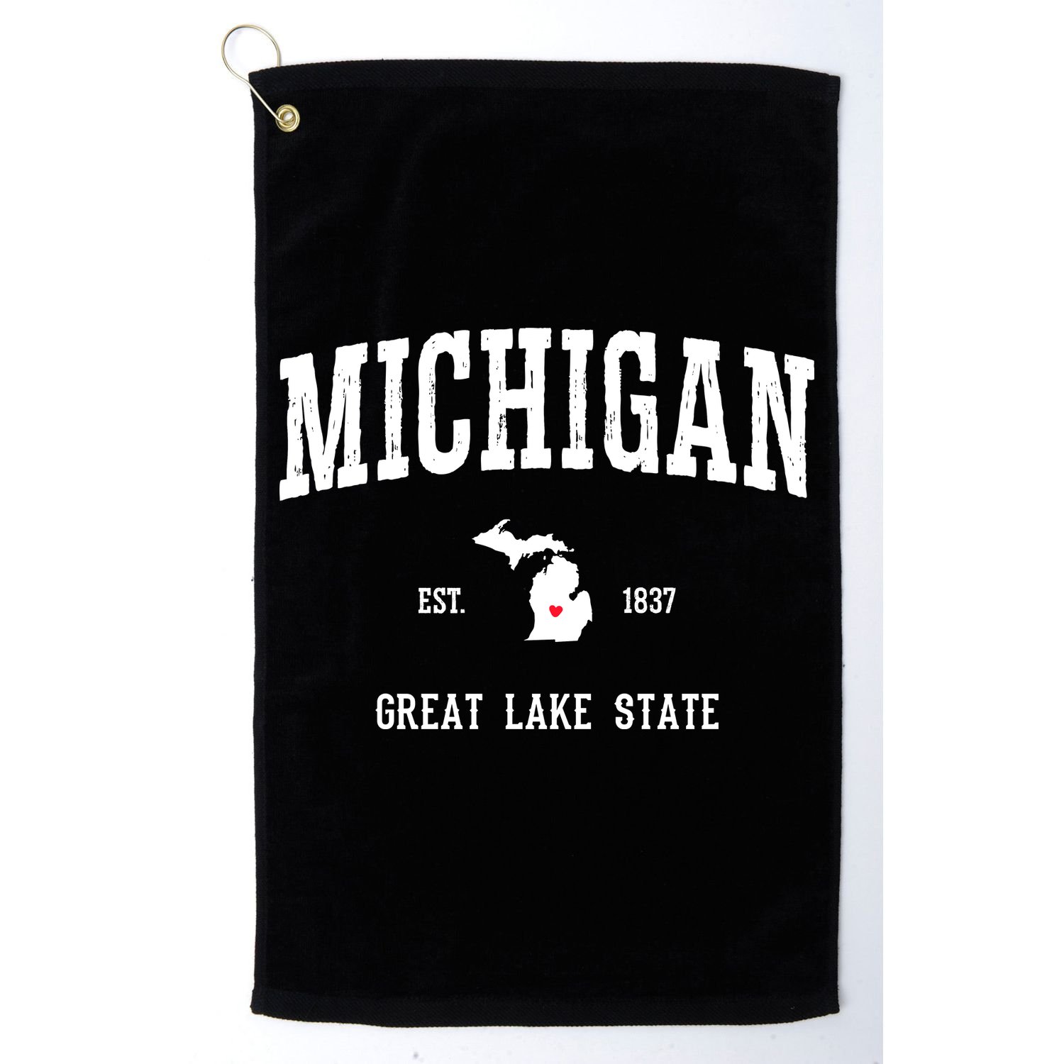 Love Michigan Great Lake State MI Est 1837 Home Golf Towel