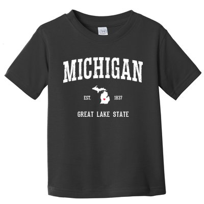 Love Michigan Great Lake State MI Est 1837 Home Toddler T-Shirt