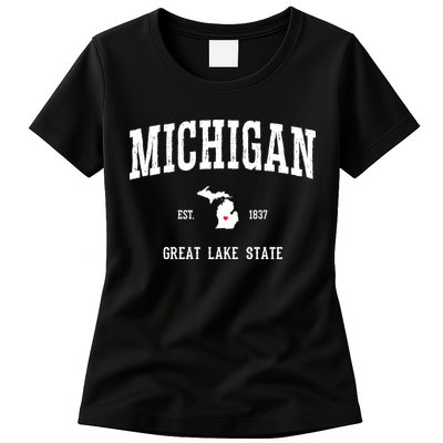 Love Michigan Great Lake State MI Est 1837 Home Womens T-Shirt