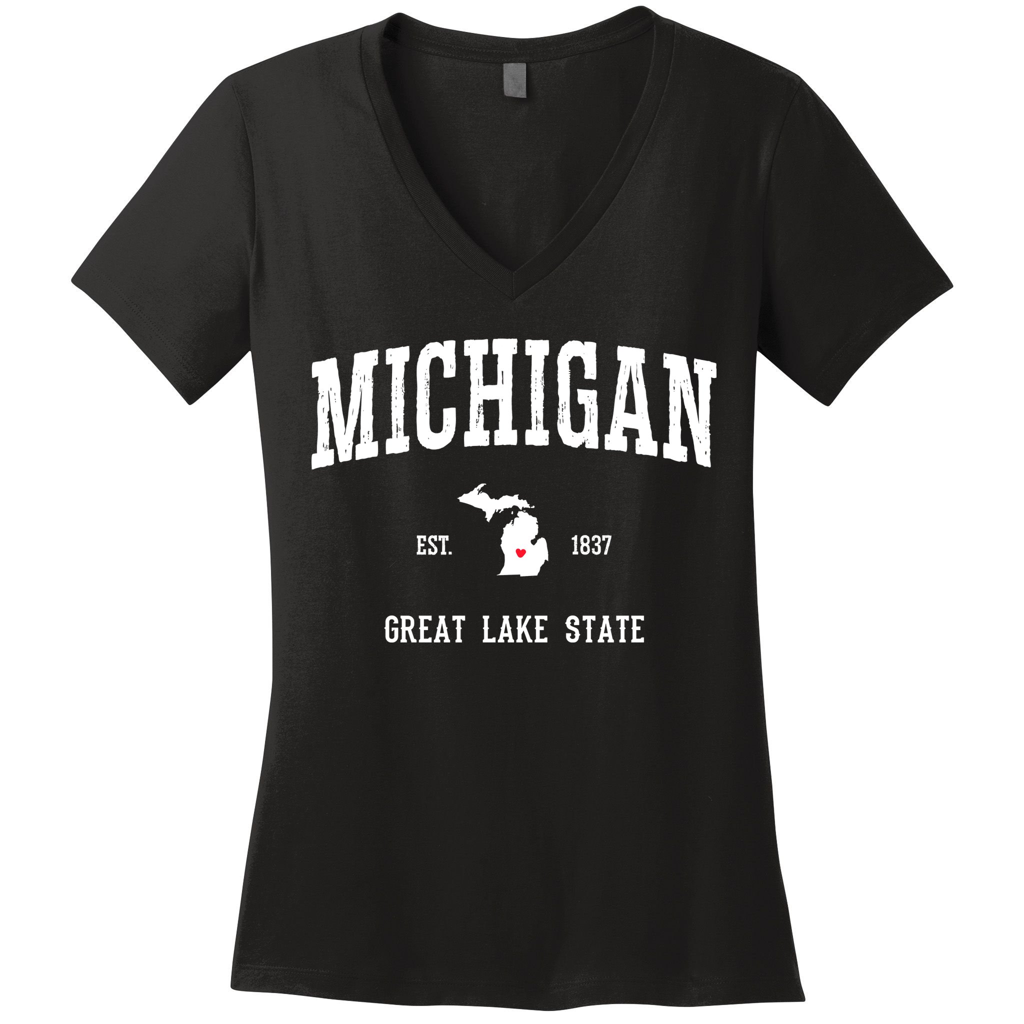 Love Michigan Great Lake State MI Est 1837 Home Women's V-Neck T-Shirt