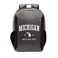 Love Michigan Great Lake State MI Est 1837 Home Vector Backpack