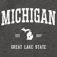 Love Michigan Great Lake State MI Est 1837 Home Vector Backpack