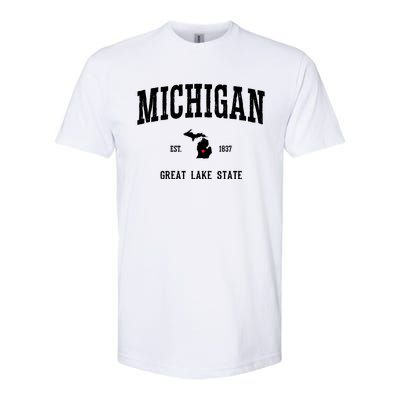 Love Michigan Great Lake State MI Est 1837 Home Softstyle® CVC T-Shirt