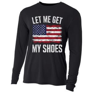 Let Me Get My Shoes Funny Saying American Flag Cooling Performance Long Sleeve Crew