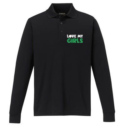 Love My Golf Gift For Mom Dad Daughters Golf Gift Performance Long Sleeve Polo