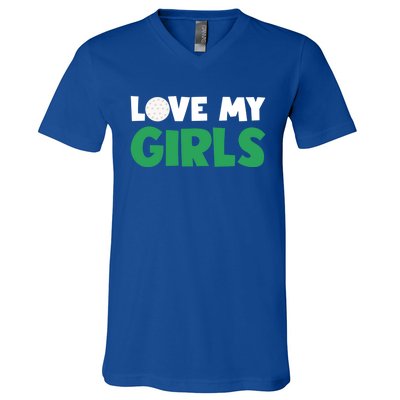 Love My Golf Gift For Mom Dad Daughters Golf Gift V-Neck T-Shirt