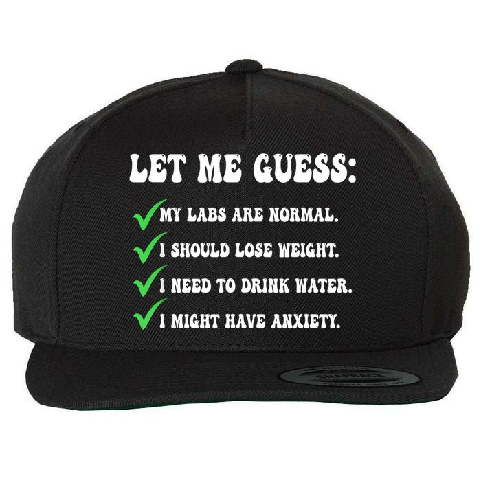 Let Me Guess My Labs Are Normal. I Should Lose Weight. Wool Snapback Cap
