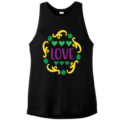 Love Mardi Gras Ladies PosiCharge Tri-Blend Wicking Tank