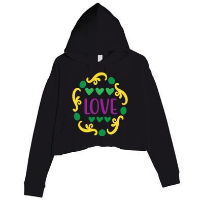 Love Mardi Gras Crop Fleece Hoodie