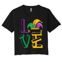 Love Mardi Gras Funny Mardi Gras Party Women's Crop Top Tee