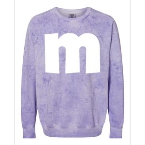 Letter M Groups Halloween Matching Team Easy Lazy Costume Colorblast Crewneck Sweatshirt