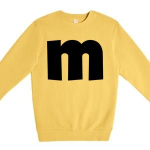 Letter M Groups Halloween Matching Team Easy Lazy Costume Premium Crewneck Sweatshirt