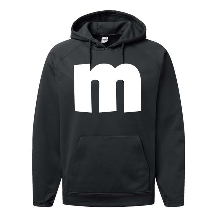 Letter M Groups Halloween Matching Team Easy Lazy Costume Performance Fleece Hoodie