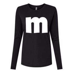 Letter M Groups Halloween Matching Team Easy Lazy Costume Womens Cotton Relaxed Long Sleeve T-Shirt