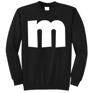 Letter M Groups Halloween Matching Team Easy Lazy Costume Sweatshirt