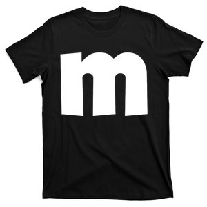 Letter M Groups Halloween Matching Team Easy Lazy Costume T-Shirt