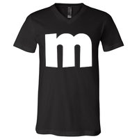 Letter M Groups Halloween Matching Team Easy Lazy Costume V-Neck T-Shirt