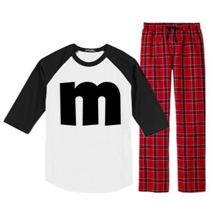 Letter M Groups Halloween Matching Team Easy Lazy Costume Raglan Sleeve Pajama Set