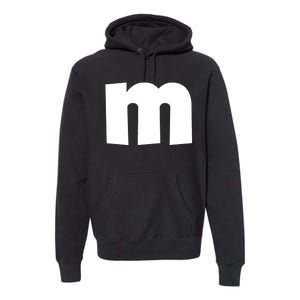 Letter M Groups Halloween Matching Team Easy Lazy Costume Premium Hoodie