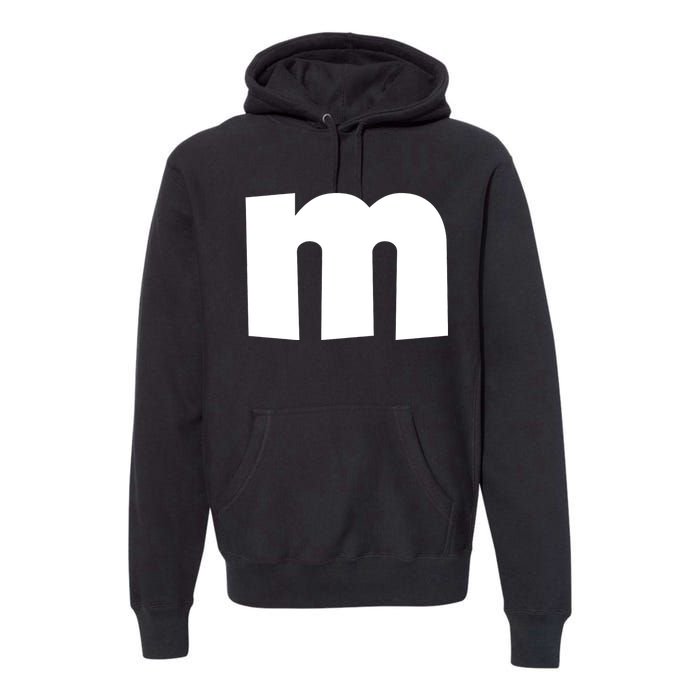 Letter M Groups Halloween Matching Team Easy Lazy Costume Premium Hoodie