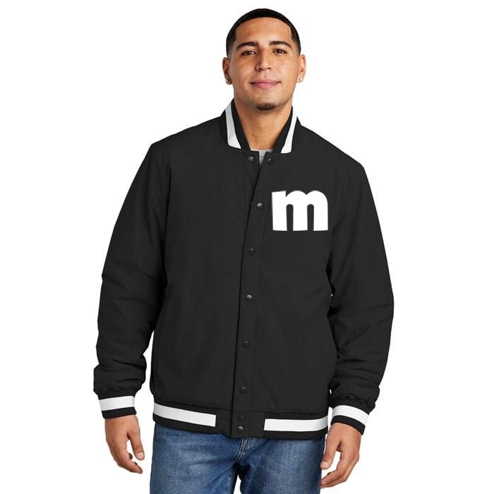 Letter M Groups Halloween Matching Team Easy Lazy Costume Insulated Varsity Jacket