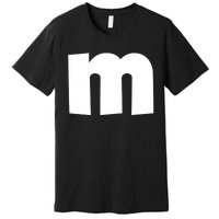 Letter M Groups Halloween Matching Team Easy Lazy Costume Premium T-Shirt