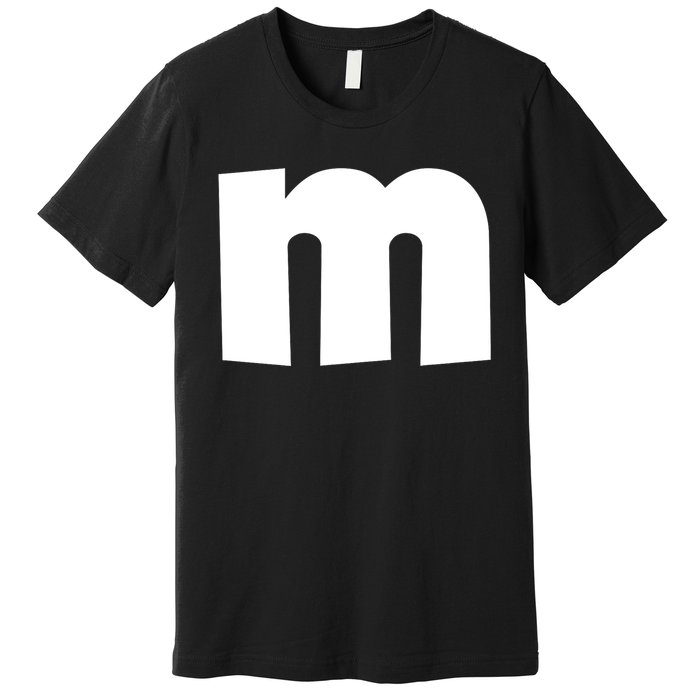 Letter M Groups Halloween Matching Team Easy Lazy Costume Premium T-Shirt