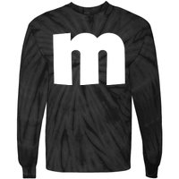 Letter M Groups Halloween Matching Team Easy Lazy Costume Tie-Dye Long Sleeve Shirt