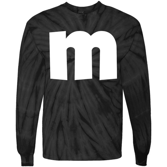 Letter M Groups Halloween Matching Team Easy Lazy Costume Tie-Dye Long Sleeve Shirt