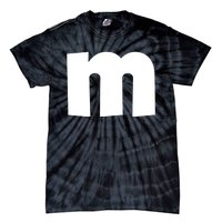 Letter M Groups Halloween Matching Team Easy Lazy Costume Tie-Dye T-Shirt