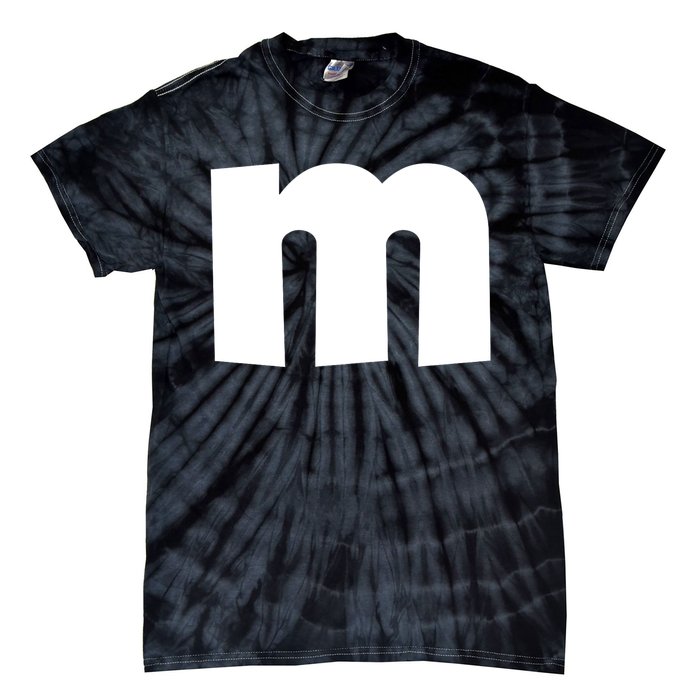 Letter M Groups Halloween Matching Team Easy Lazy Costume Tie-Dye T-Shirt