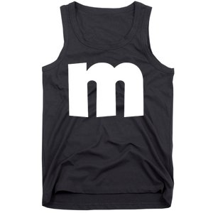 Letter M Groups Halloween Matching Team Easy Lazy Costume Tank Top