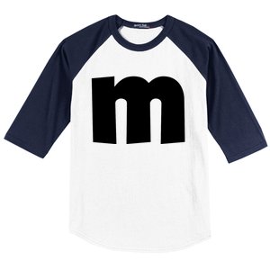 Letter M Groups Halloween Matching Team Easy Lazy Costume Baseball Sleeve Shirt