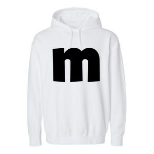 Letter M Groups Halloween Matching Team Easy Lazy Costume Garment-Dyed Fleece Hoodie