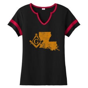 Louisiana Masons Grand Lodge F&Am La Mason FatherS Day Ladies Halftime Notch Neck Tee