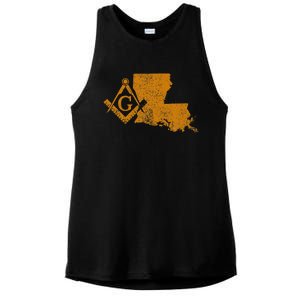 Louisiana Masons Grand Lodge F&Am La Mason FatherS Day Ladies PosiCharge Tri-Blend Wicking Tank