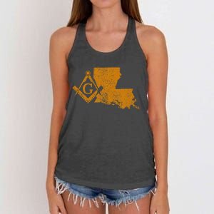 Louisiana Masons Grand Lodge F&Am La Mason FatherS Day Women's Knotted Racerback Tank