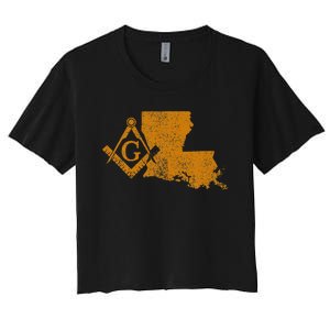 Louisiana Masons Grand Lodge F&Am La Mason FatherS Day Women's Crop Top Tee